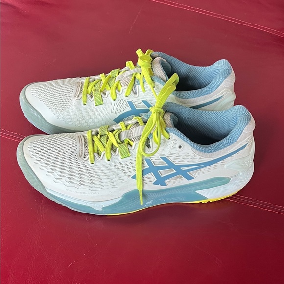 ASICS Tennis Court Shoes Gel-Resolution 9 Soothing Sea Gris Blue Woman Size 8.5 - Picture 3 of 10